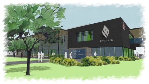 Hwb Awen exterior artist visual