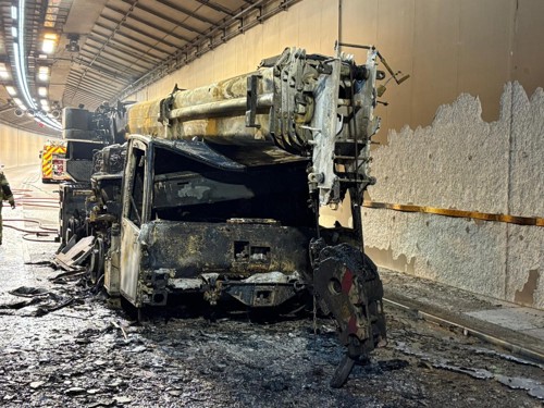 crane tunnel fire conwy tunnel